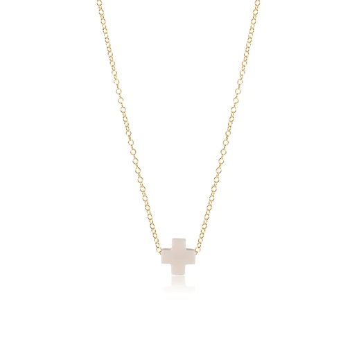 eGirl Signature Cross Necklace Necklaces in Off White at Wrapsody