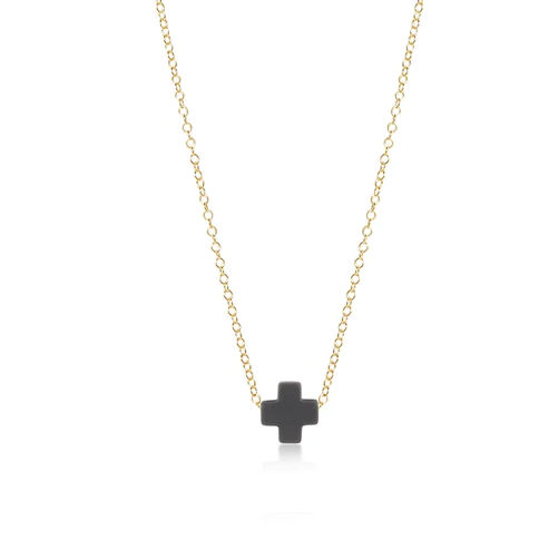 eGirl Signature Cross Necklace Necklaces in Charcoal at Wrapsody