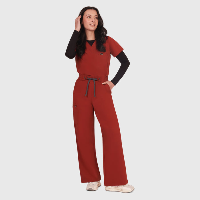 Elan High Waisted Wide-Leg Scrub Pant