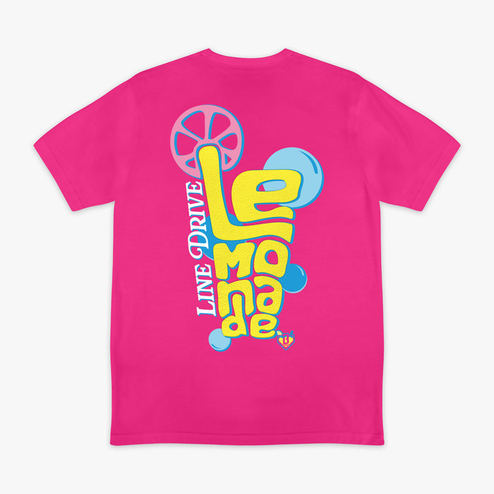 Pink Electric Lemonade graphic tee — back view