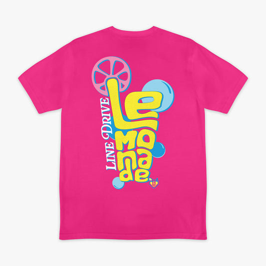 Pink Electric Lemonade graphic tee — back view
