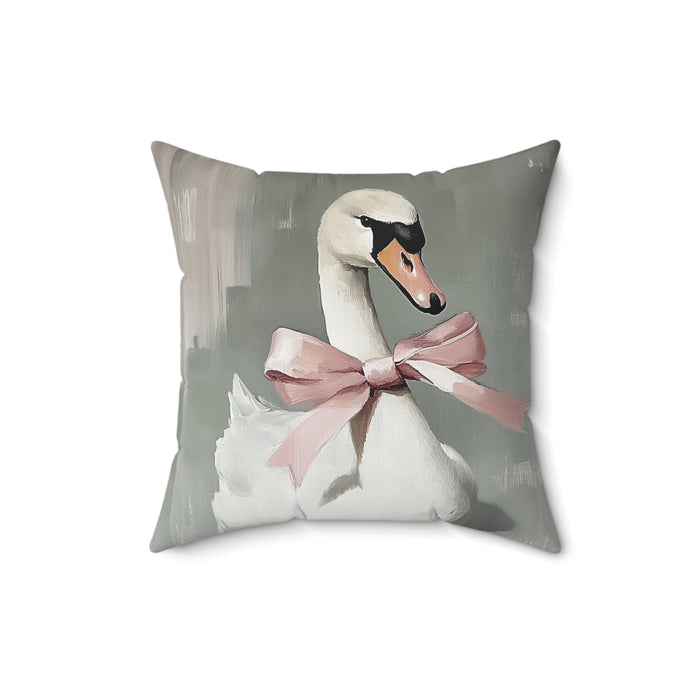 Elegant Swan Decorative Pillow, Home Decor, Gift for Animal Lovers, Nursery Accent, Soft Couch Cushion