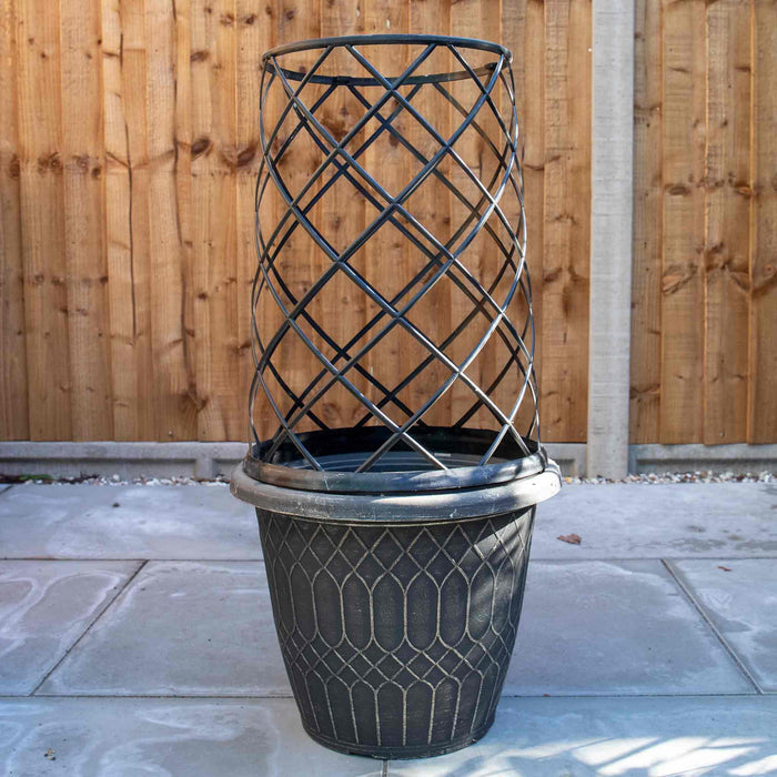 Empire Jumbo Trellis Planter in Brushed Champagne