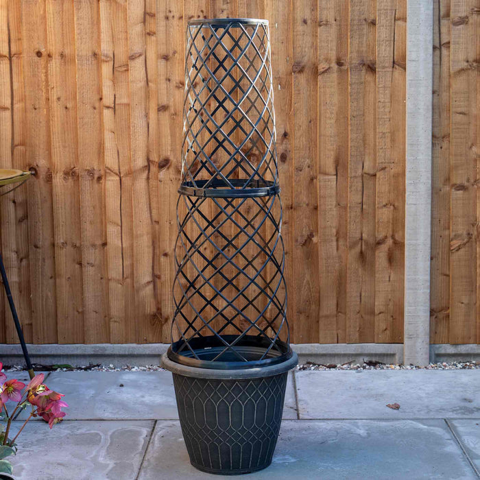 Empire Jumbo Trellis Planter in Brushed Champagne