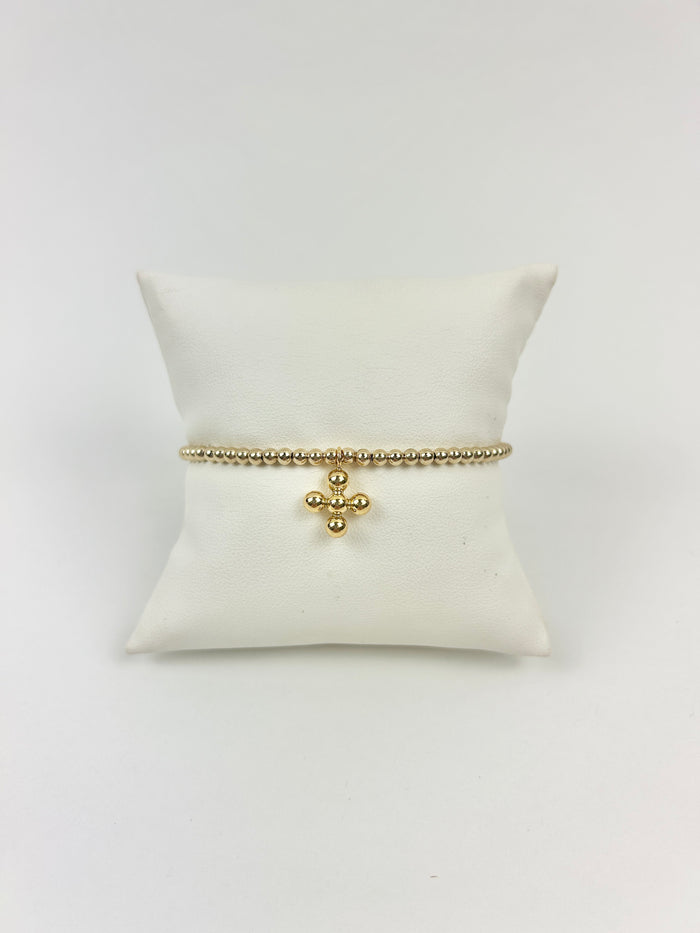 Enewton 3mm Bracelet with 4mm Beaded Cross Charm Bracelets in at Wrapsody