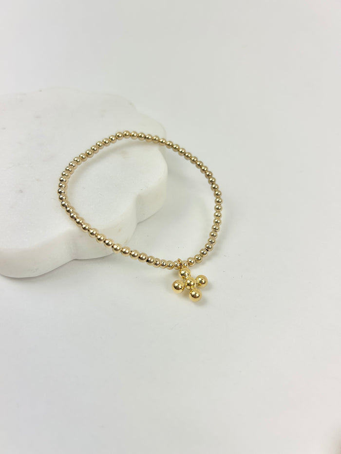 Enewton 3mm Bracelet with 4mm Beaded Cross Charm Bracelets in at Wrapsody