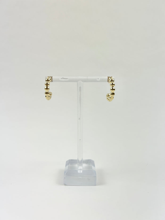 eNewton 4mm Beaded Classic 1" Post Hoop Earrings in at Wrapsody