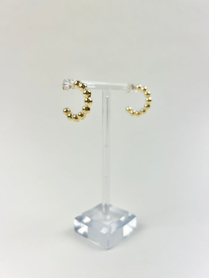 eNewton 4mm Beaded Classic 1" Post Hoop Earrings in at Wrapsody