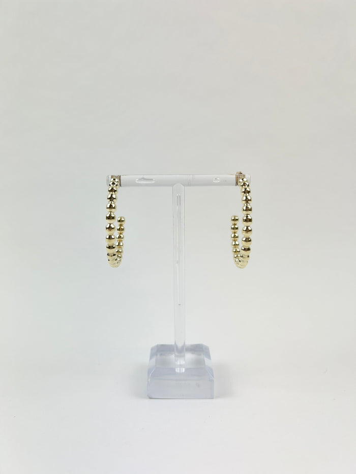 eNewton 4mm Beaded Classic 1.25" Post Hoop Earrings in at Wrapsody