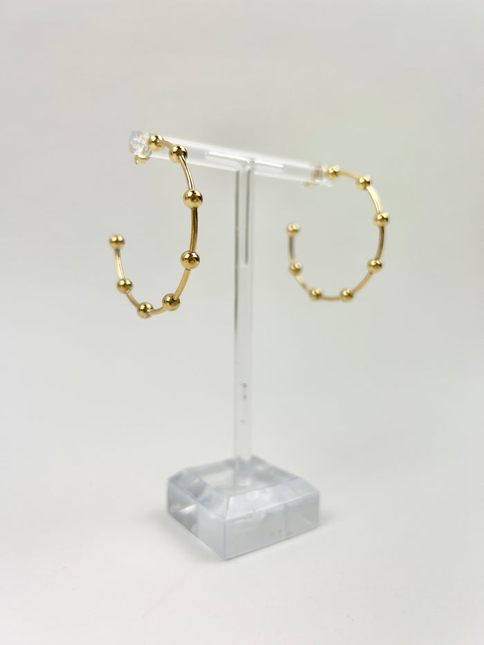 eNewton 4mm Beaded Simplicity 1.5" Post Hoop Earrings in at Wrapsody