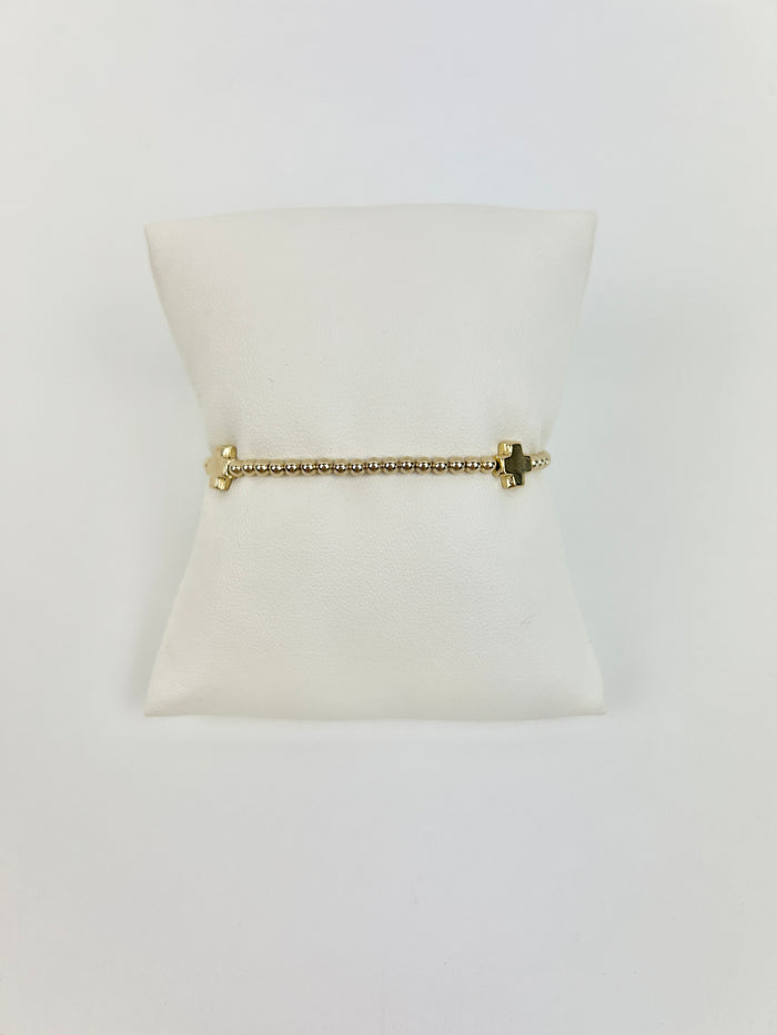 Enewton Signature Cross 3mm Bracelet - Gold Bracelets in  at Wrapsody