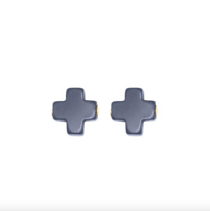 Enewton Signature Cross Stud - Multiple Colors Earrings in Navy at Wrapsody