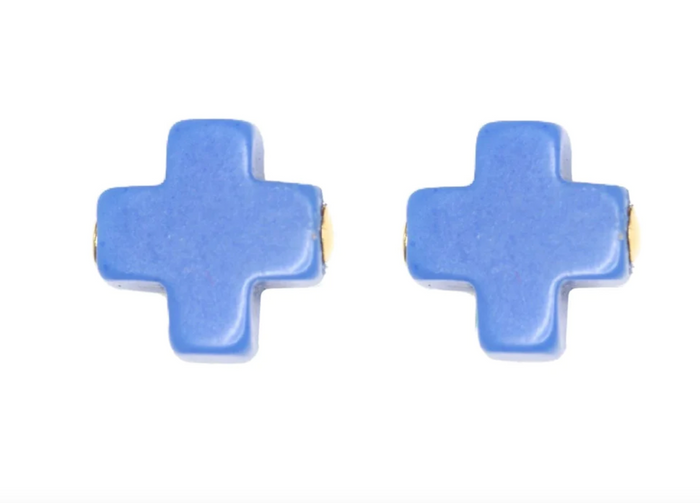 Enewton Signature Cross Stud - Multiple Colors Earrings in Cobalt at Wrapsody