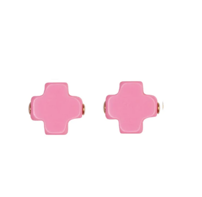Enewton Signature Cross Stud - Multiple Colors Earrings in Bright Pink at Wrapsody