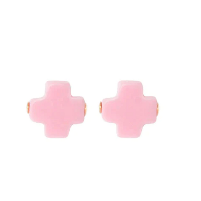 Enewton Signature Cross Stud - Multiple Colors Earrings in Pink at Wrapsody