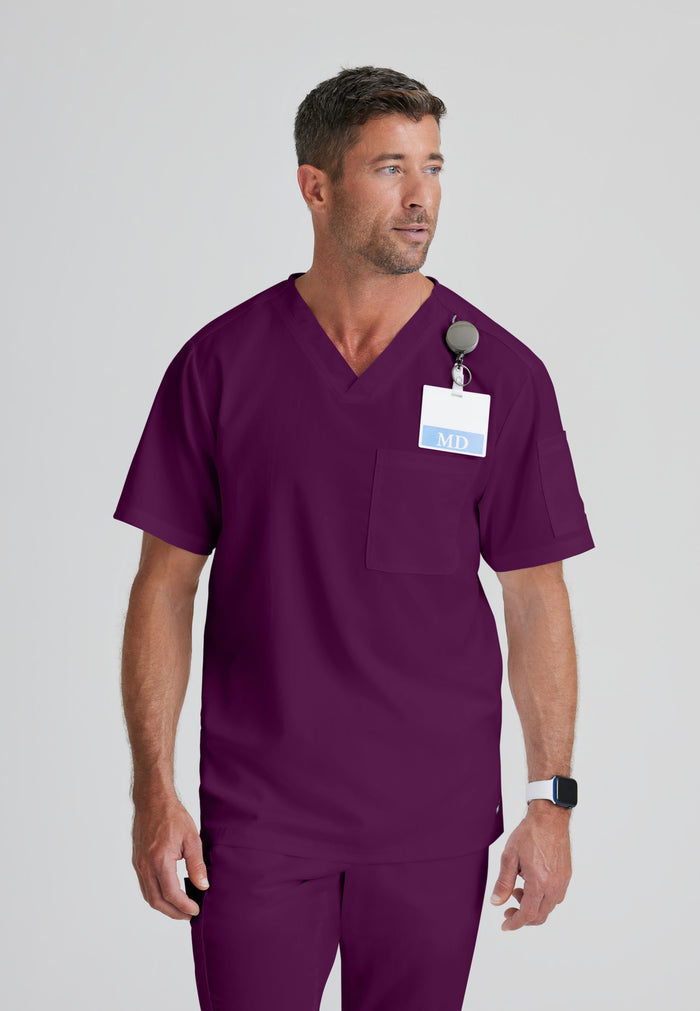 Evan Top - Wine - Grey's Anatomy Scrubs