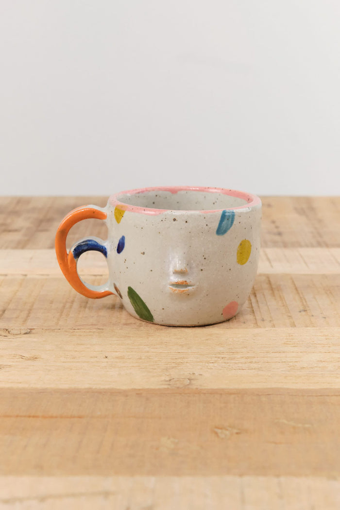Rami Kim Studio Home CoffeeTea Face Mug with Double Loop Handle Dream x Orange