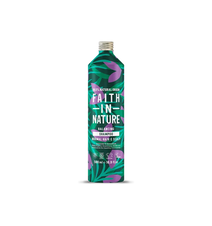 Faith in Nature Lavender and Geranium Shampoo in a Metal Bottle 500ml