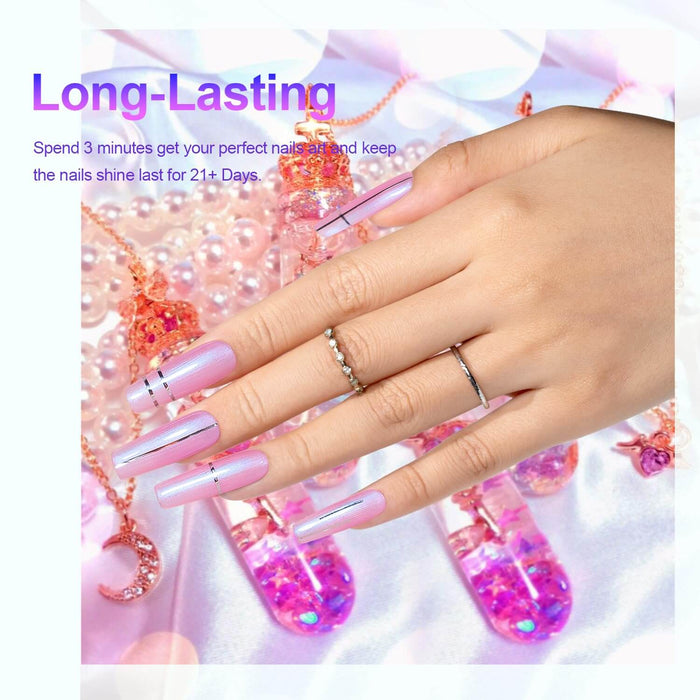 Rarjsm Fantasy Purple, pink & blue series Thread pearl gel nail polish