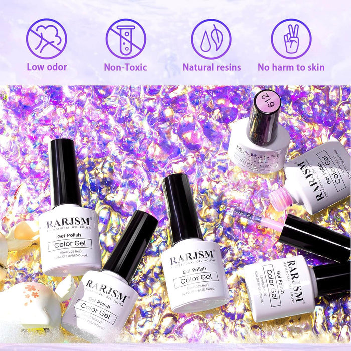 Rarjsm Fantasy Purple, pink & blue series Thread pearl gel nail polish