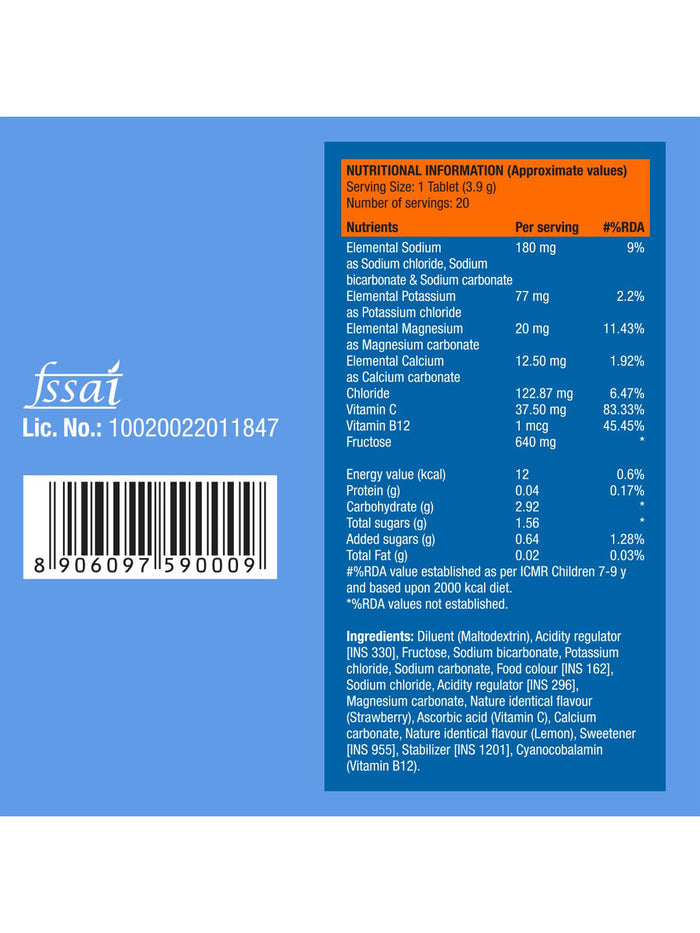 Fast&Up Berry Reload Low Sugar Electrolyte Effervescent - 40 Tablets (Pack of 2)