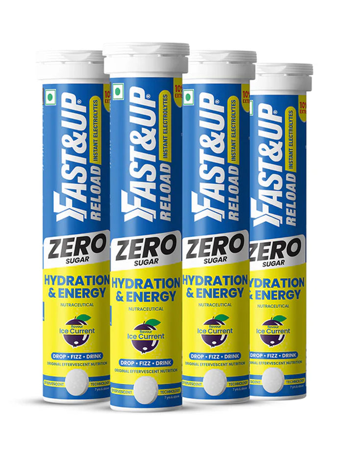 Fast&Up Ice Current Reload Zero Sugar Effervescent - 80 Tablets (Pack of 4)