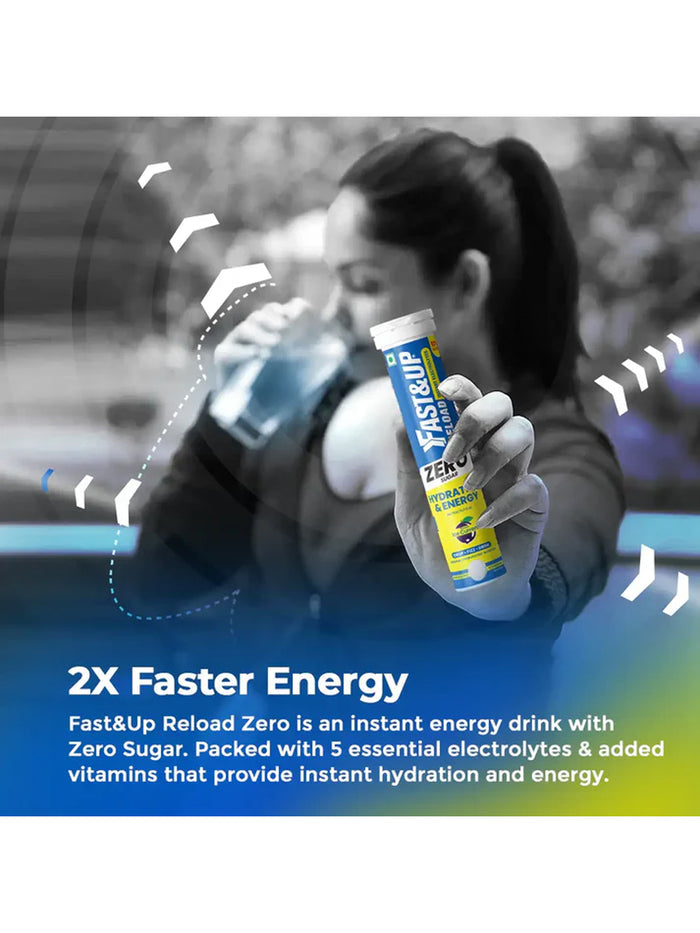 Fast&Up Ice Current Reload Zero Sugar Effervescent - 80 Tablets (Pack of 4)