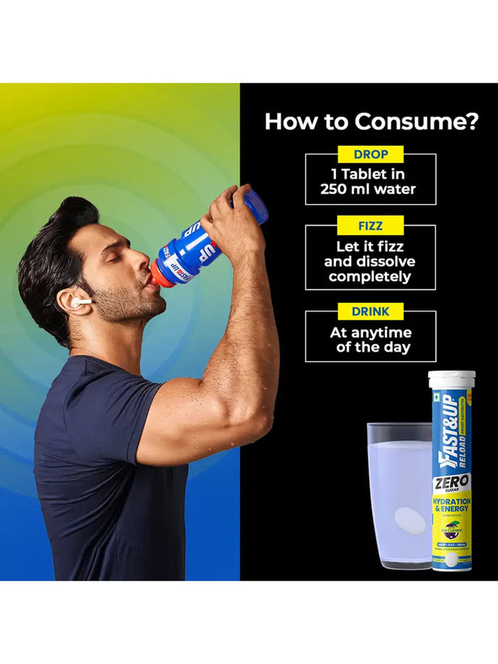Fast&Up Ice Current Reload Zero Sugar Effervescent - 80 Tablets (Pack of 4)