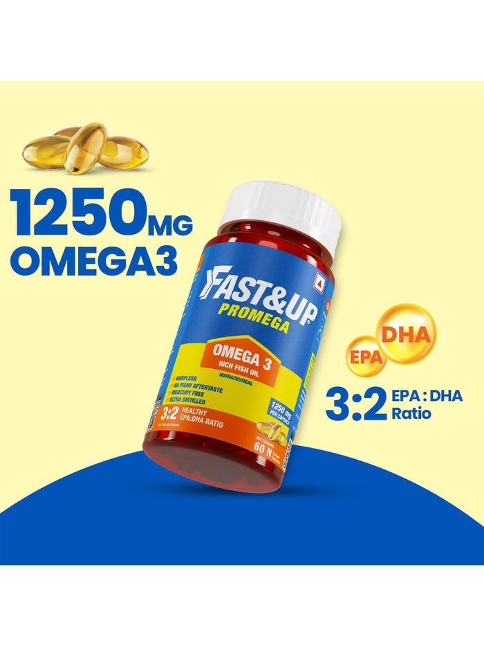 Fast&Up Omega 3 Fish Oil Softgels (60 Capsules)