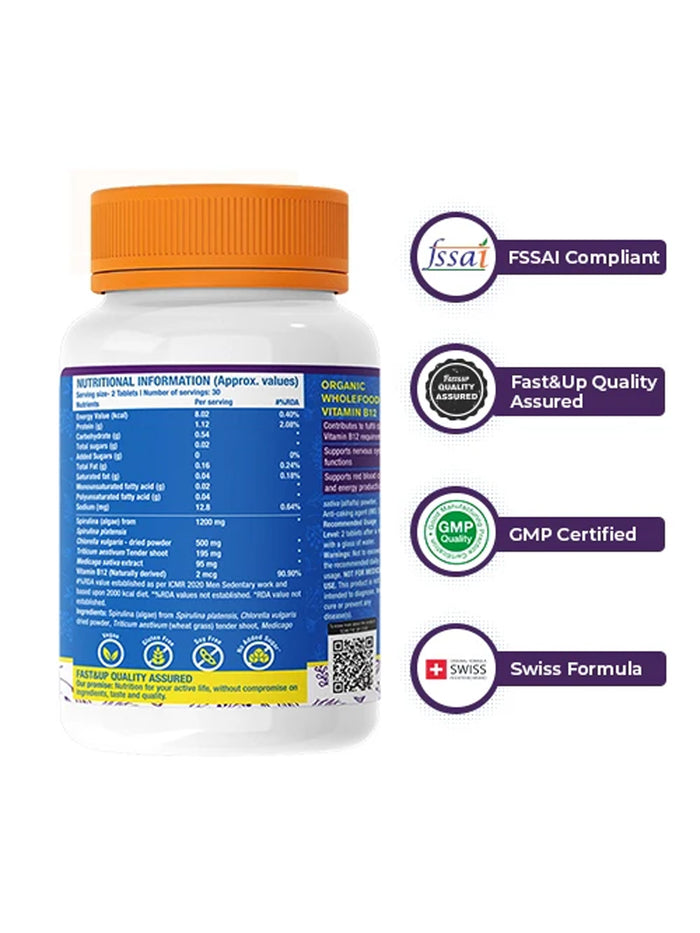 Fast&Up Plant Based Vitamin B12 (60 Tablets)