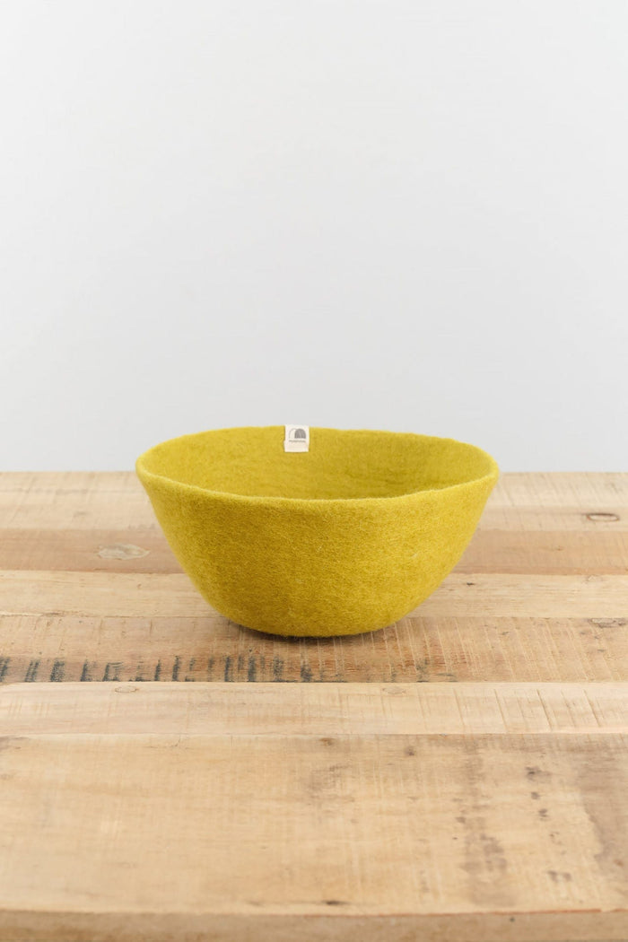 Muskhane Home Baskets Felt Basket in Chartreuse Chartreuse / Small
