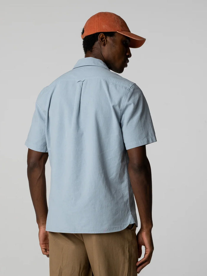 FINISTERRE HENDRA POP OVER SHORT-SLEEVE SHIRT - DUSTY BLUE T-SHIRTS FINISTERRE
