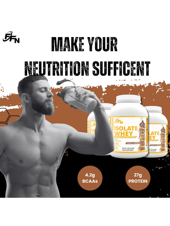 Fitness Freak Nutrition Isolate Whey Protein Caramel Chocolate Powder (2 kg)