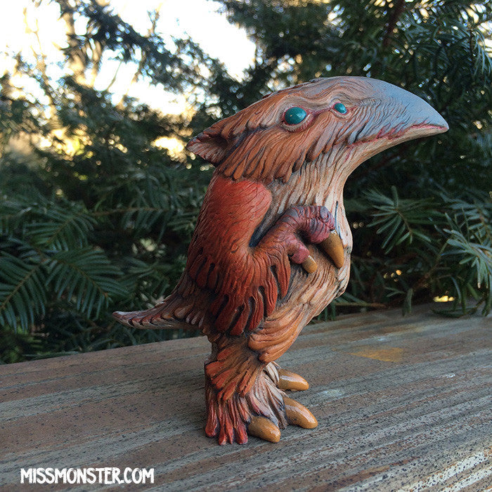 FLOCCULENT CRAW- SOLID CAST URETHANE ART TOY - OOAK PAINTED