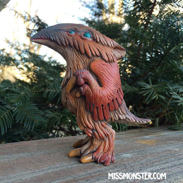FLOCCULENT CRAW- SOLID CAST URETHANE ART TOY - OOAK PAINTED