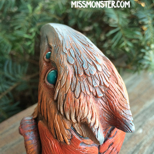 FLOCCULENT CRAW- SOLID CAST URETHANE ART TOY - OOAK PAINTED
