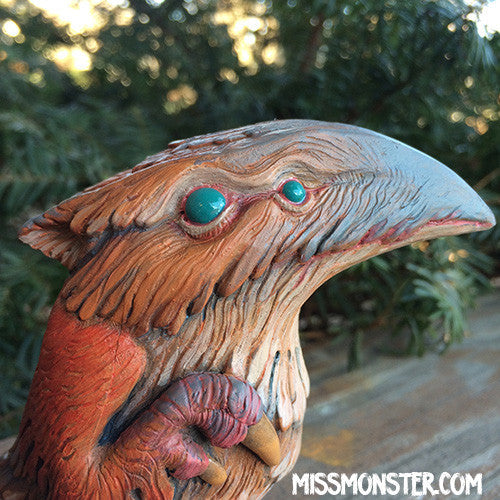FLOCCULENT CRAW- SOLID CAST URETHANE ART TOY - OOAK PAINTED