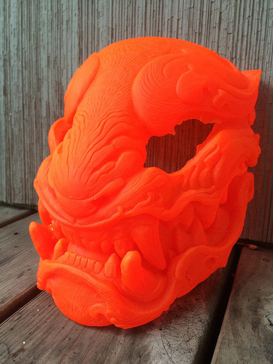 FLORESCENT ORANGE- BLACK LIGHT REACTIVE/GLOW IN THE DARK BLANK DIY MASK