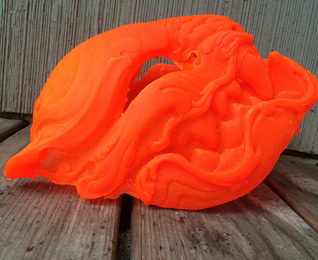 FLORESCENT ORANGE- BLACK LIGHT REACTIVE/GLOW IN THE DARK BLANK DIY MASK