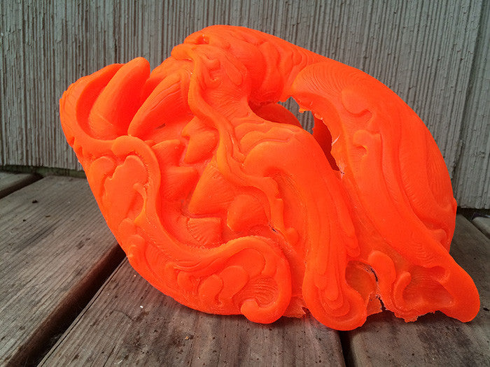 FLORESCENT ORANGE- BLACK LIGHT REACTIVE/GLOW IN THE DARK BLANK DIY MASK