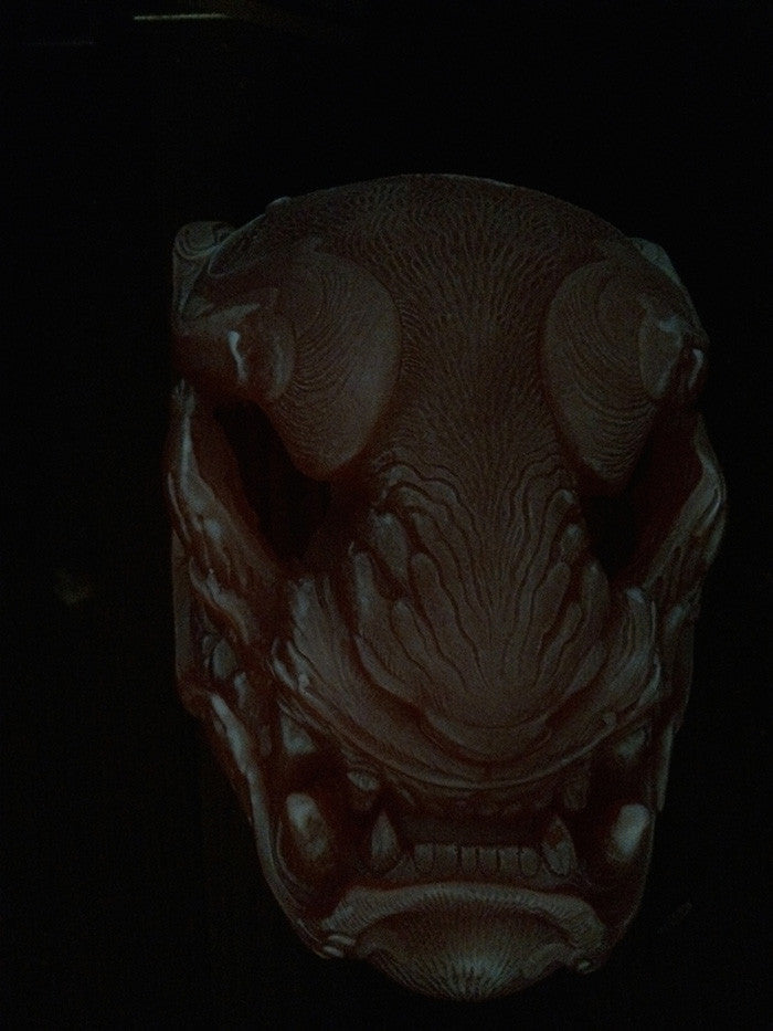 FLORESCENT ORANGE- BLACK LIGHT REACTIVE/GLOW IN THE DARK BLANK DIY MASK