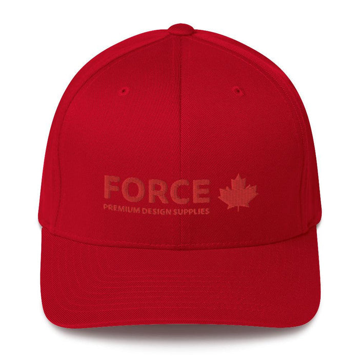 FORCE Structured Twill 3D Puff Embroidery Baseball Cap - Red - Billyforce Shop