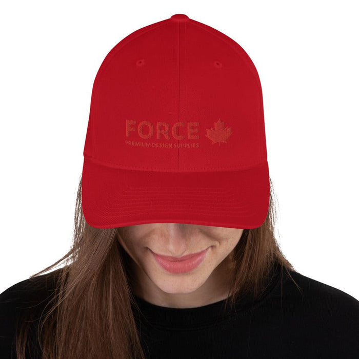 FORCE Structured Twill 3D Puff Embroidery Baseball Cap - Red - Billyforce Shop