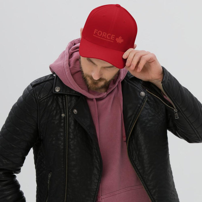FORCE Structured Twill 3D Puff Embroidery Baseball Cap - Red - Billyforce Shop