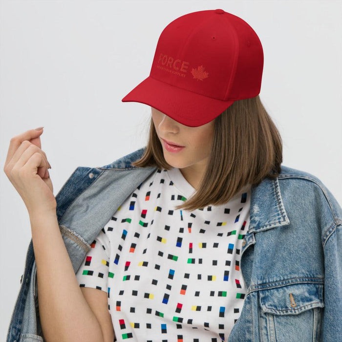FORCE Structured Twill 3D Puff Embroidery Baseball Cap - Red - Billyforce Shop