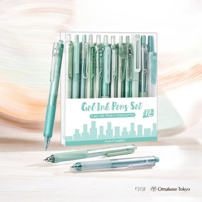 Four Candies Pastel Gel Ink Ballpoint Pen Set – 12-Pieces