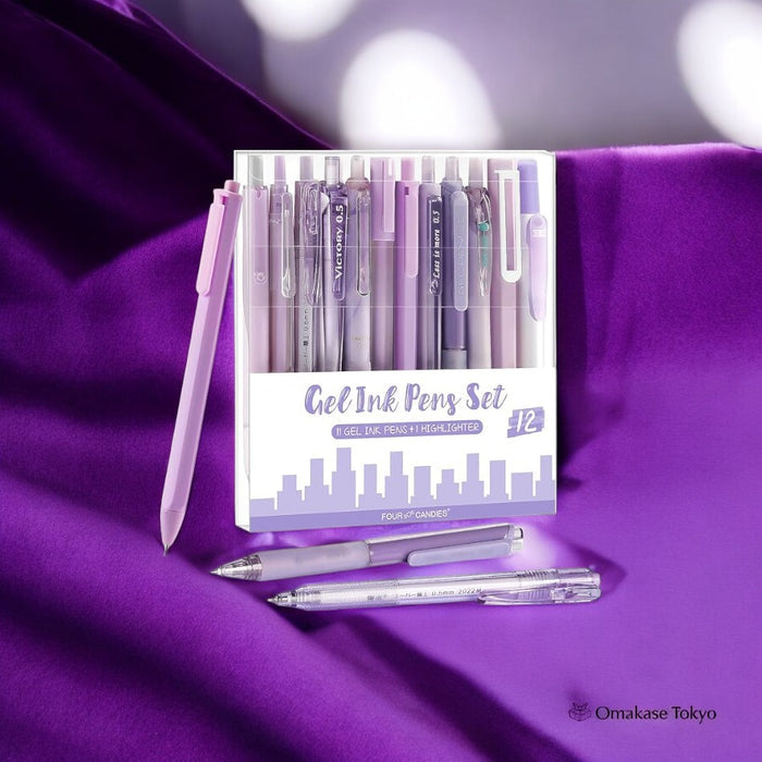 Four Candies Pastel Gel Ink Ballpoint Pen Set – 12-Pieces