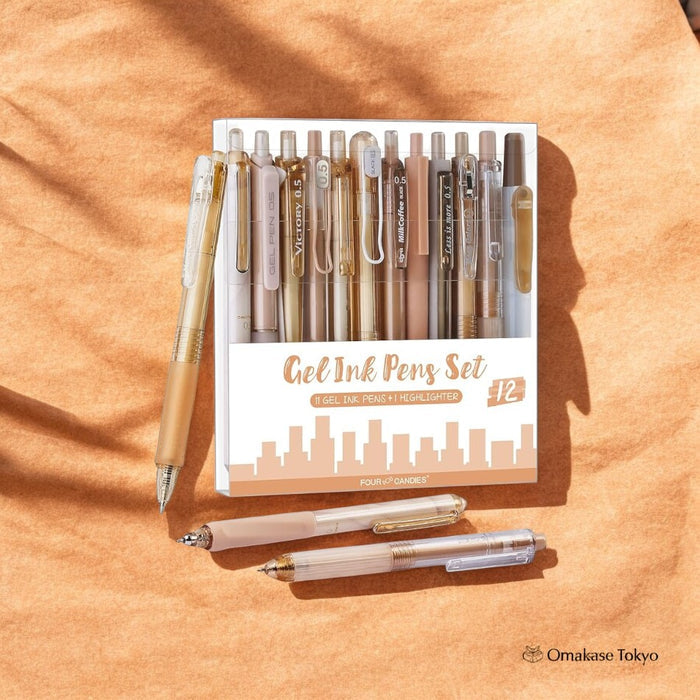 Four Candies Pastel Gel Ink Ballpoint Pen Set – 12-Pieces