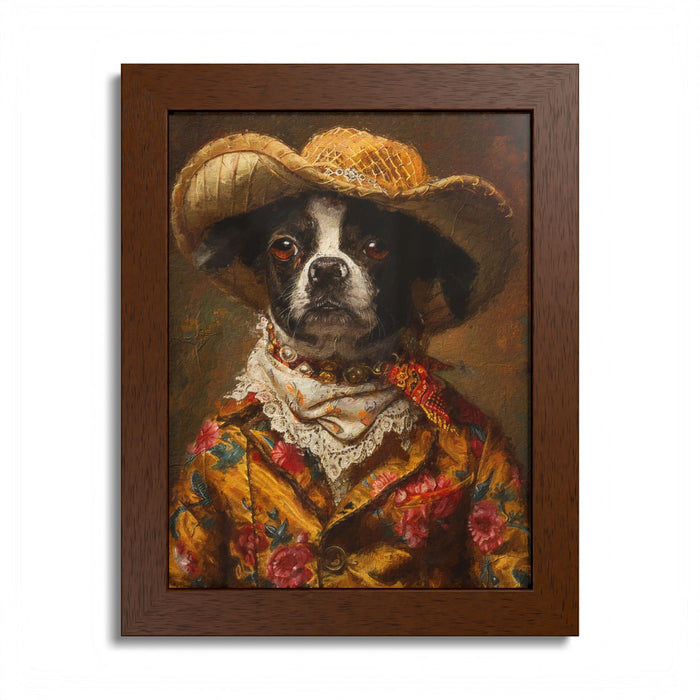 Framed Poster — Rat Terrier in Rodeo Outfit