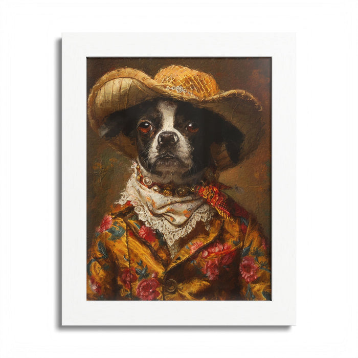 Framed Poster — Rat Terrier in Rodeo Outfit